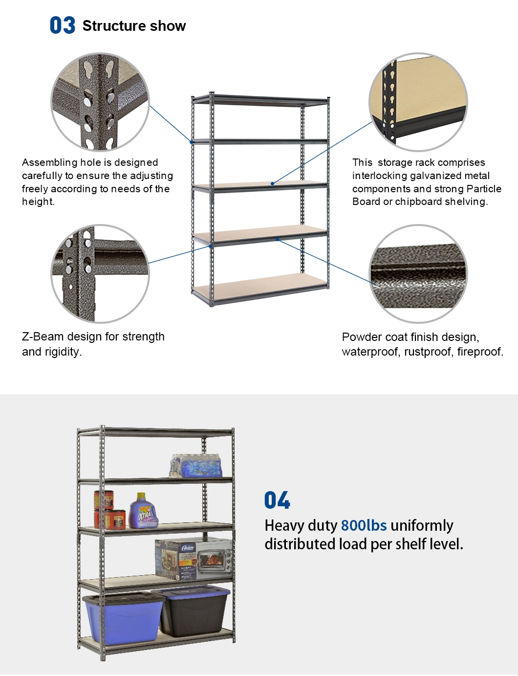 Black 5 Layer Boltless Shelf Angle Steel Light Duty Industrial Warehouse Storage Rack